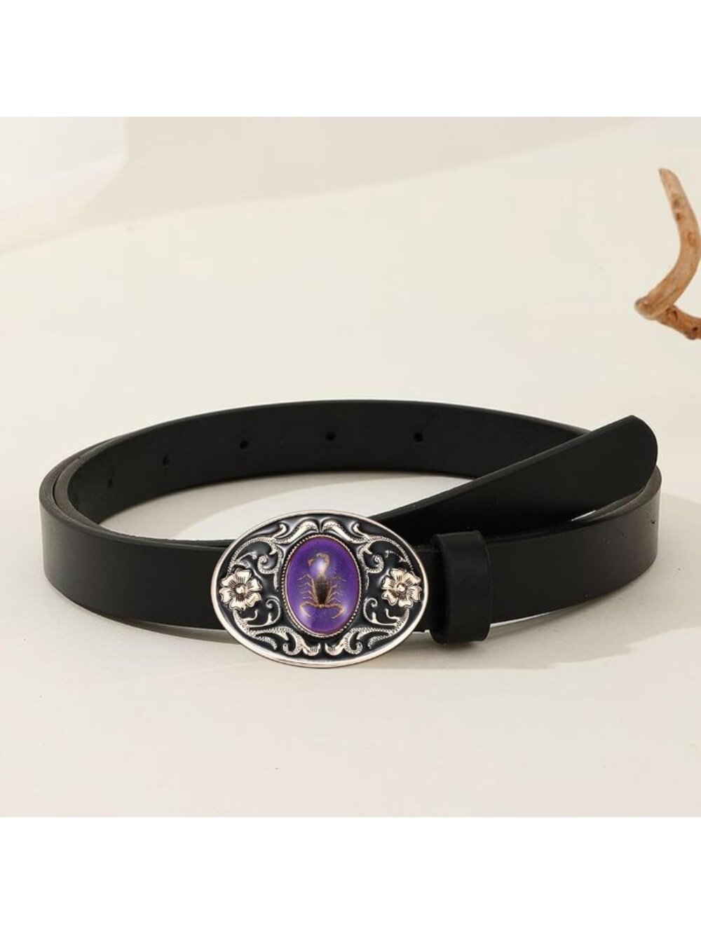 Luminous Stone Western Belt Buckle for Men, Scorpion Animal Design, Unique - Picture 6 of 7